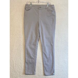 Chicos Platinum Jeggings Gray Size 15 US 10 Skinny Fit Stretch Pants